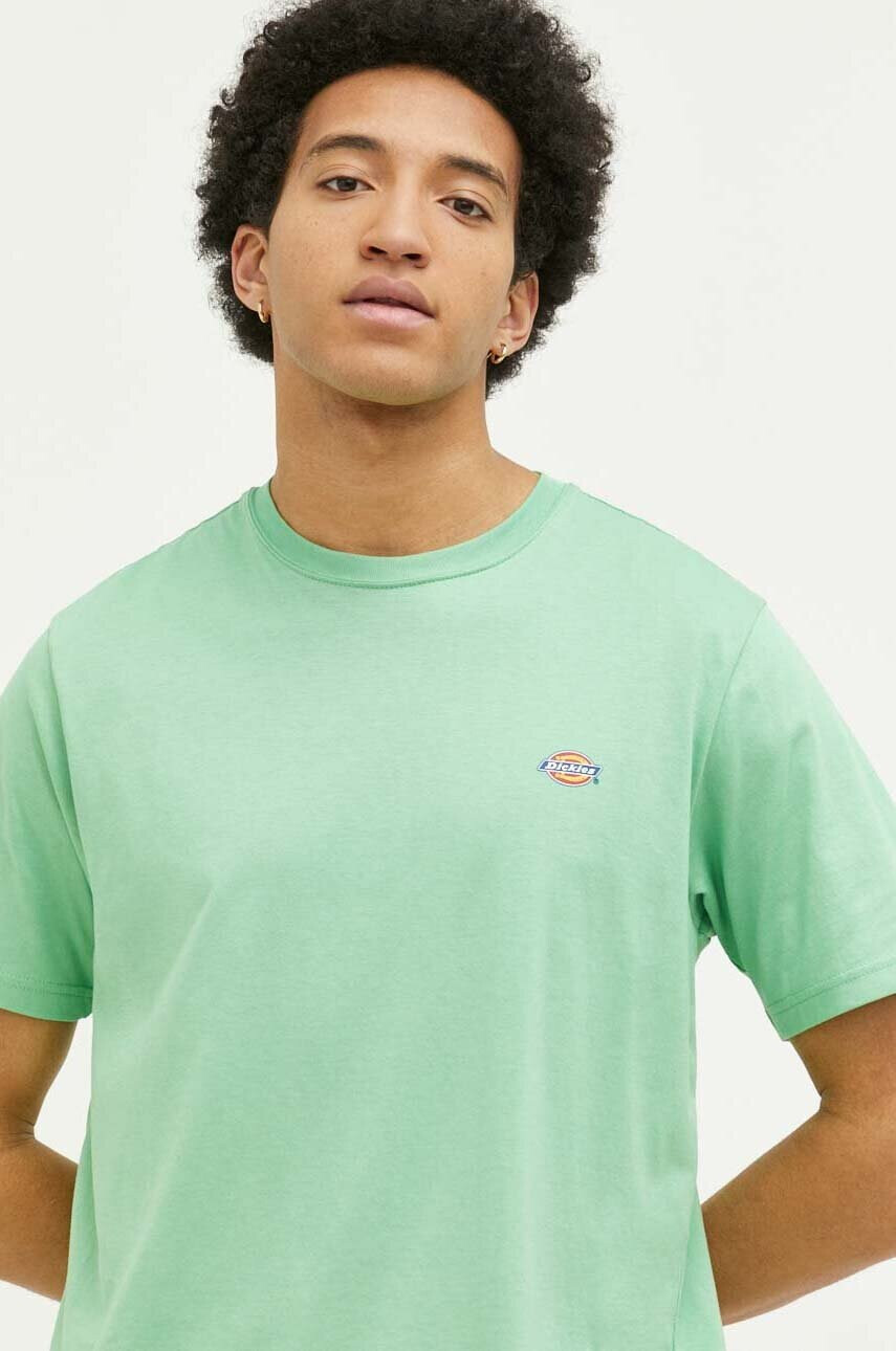 Dickies Памучна тениска в зелено с изчистен дизайн - Pepit.bg
