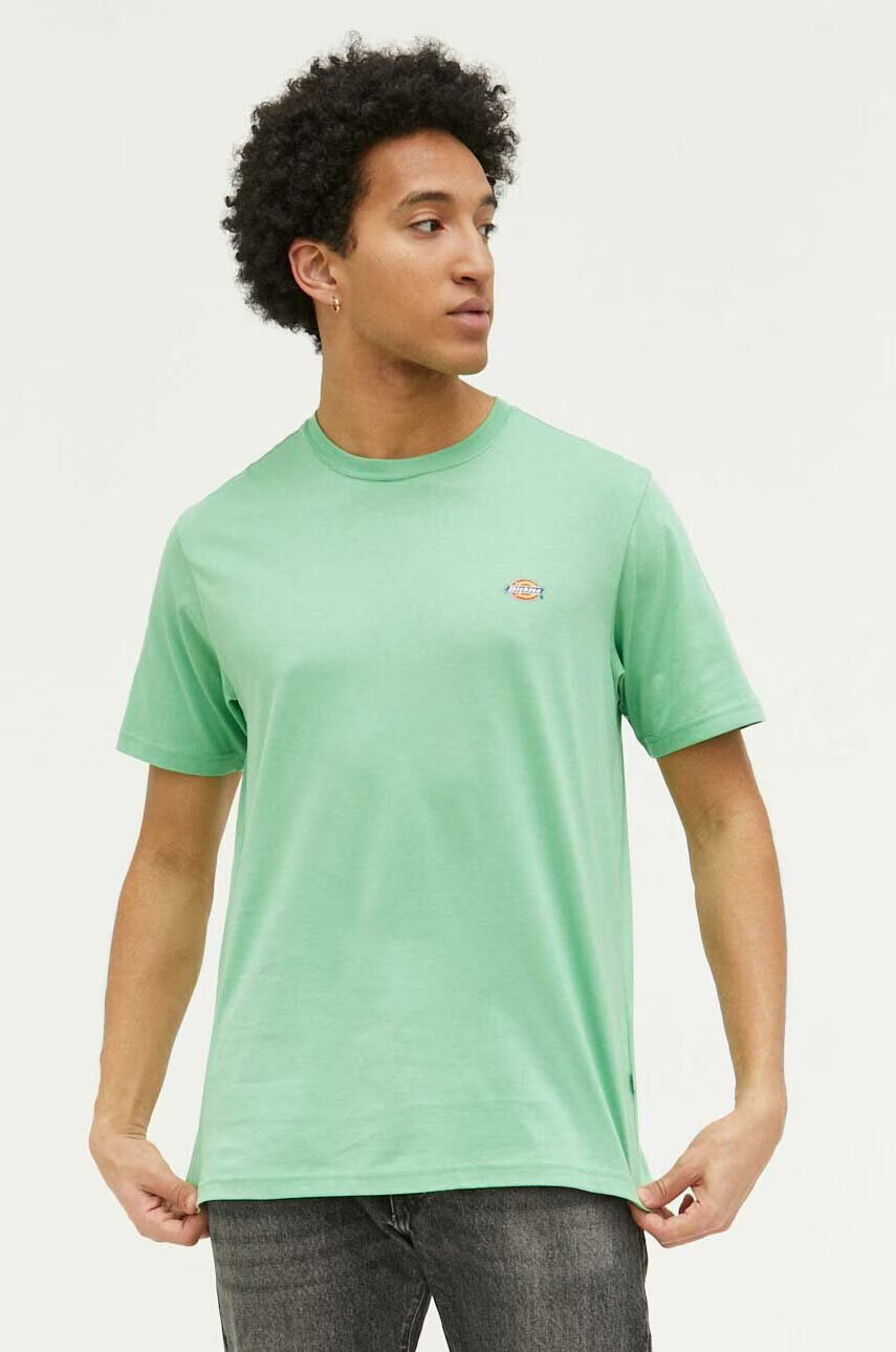 Dickies Памучна тениска в зелено с изчистен дизайн - Pepit.bg