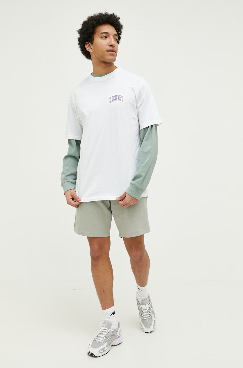 Dickies Памучна тениска в бяло с принт - Pepit.bg