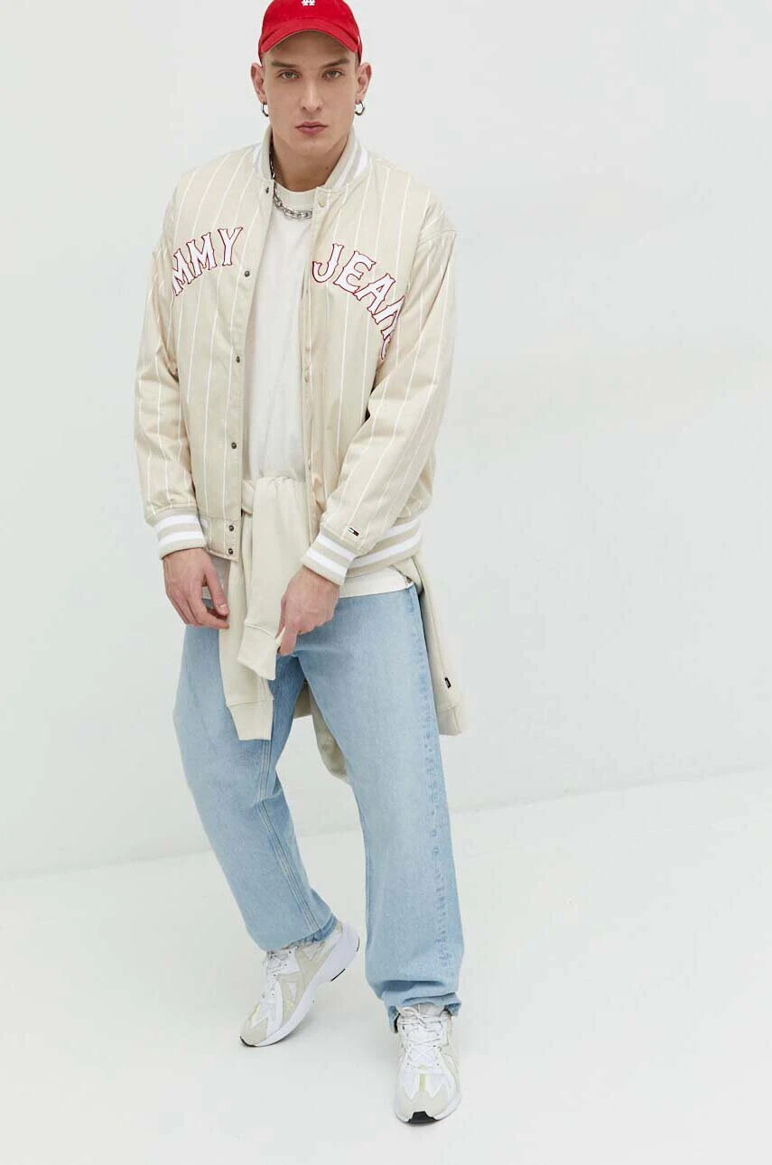 Dickies Памучна тениска в бежово с принт - Pepit.bg