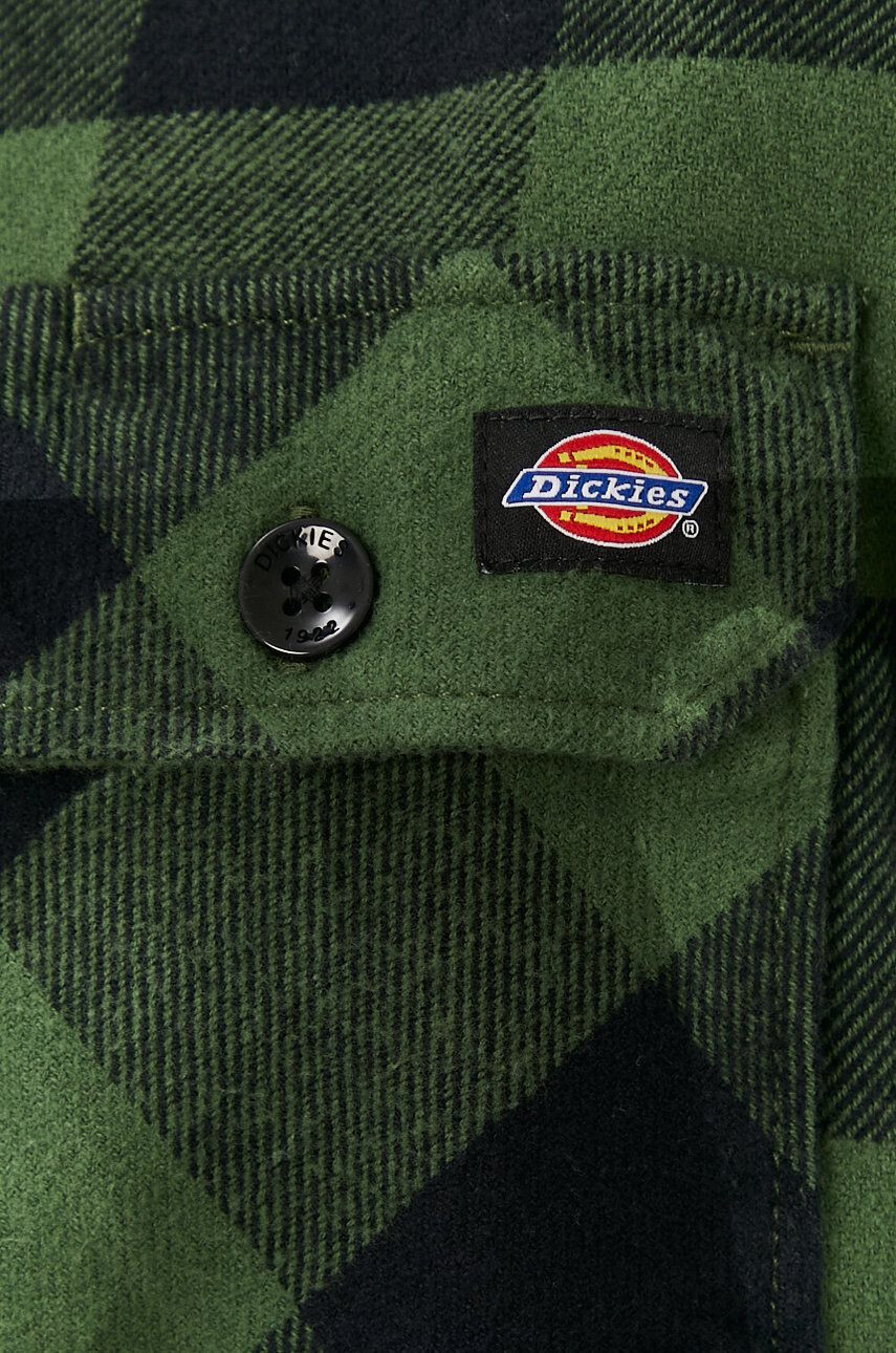 Dickies Риза мъжка в зелено със стандартна кройка с класическа яка - Pepit.bg