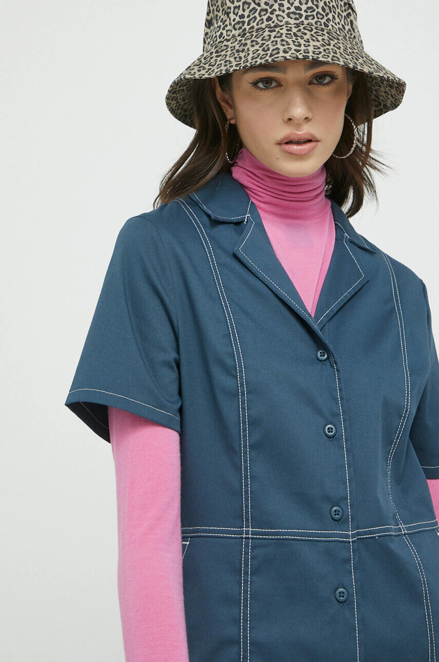 Dickies Рокля в тъмносиньо къс модел разкроен модел - Pepit.bg