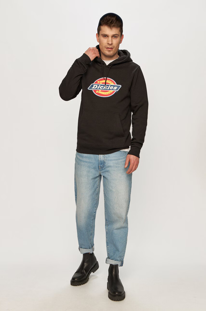 Dickies Суичър мъжки в черно с принт - Pepit.bg