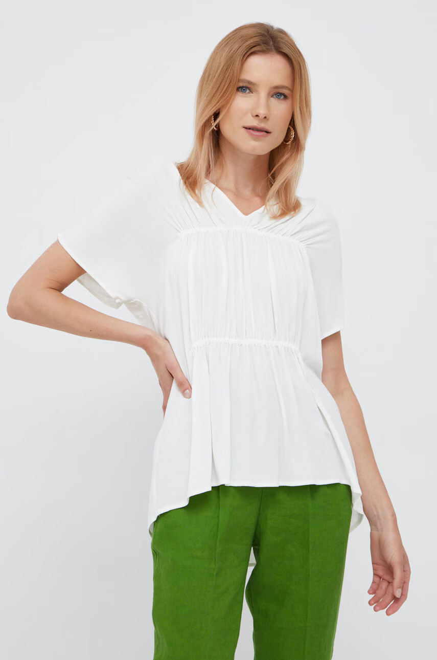DKNY Блуза в бежово с изчистен дизайн - Pepit.bg