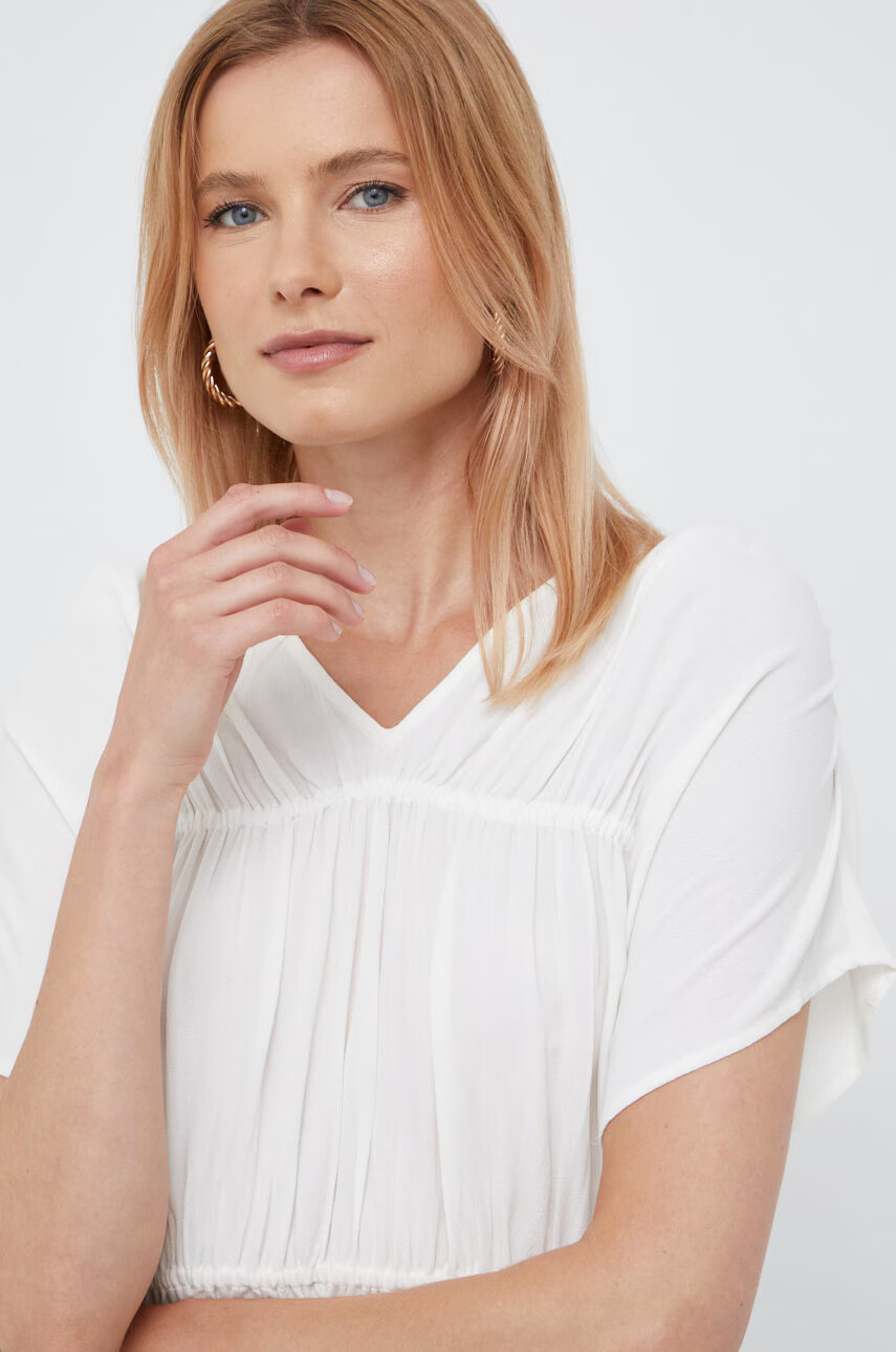 DKNY Блуза в бежово с изчистен дизайн - Pepit.bg