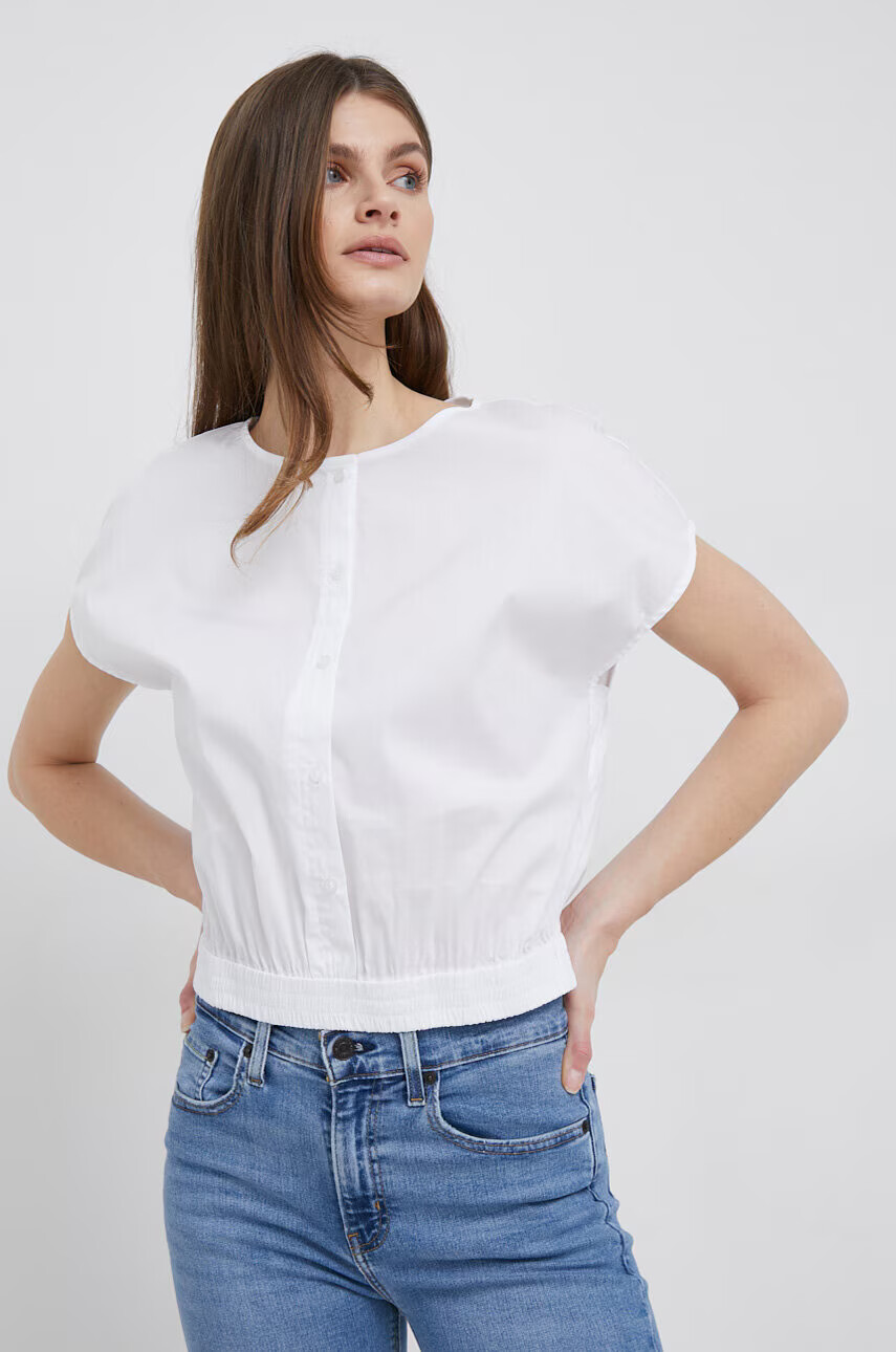 DKNY Блуза в бяло с изчистен дизайн - Pepit.bg