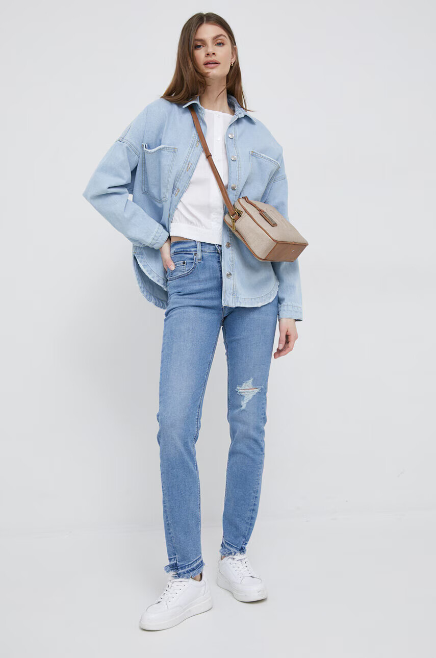 DKNY Блуза в бяло с изчистен дизайн - Pepit.bg