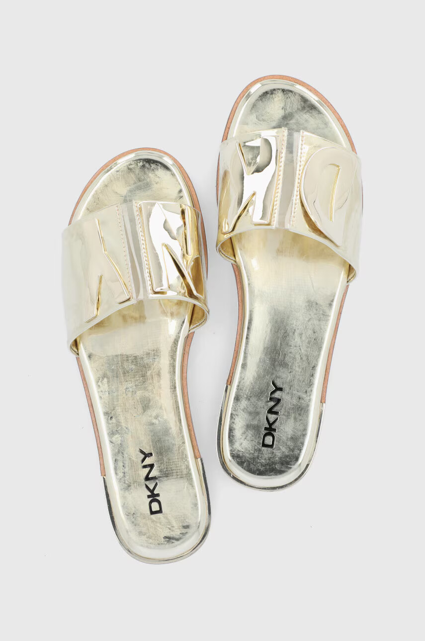 DKNY Чехли дамски в златисто - Pepit.bg