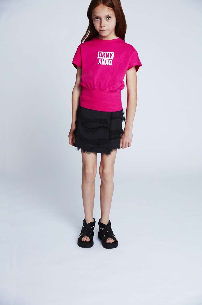 DKNY Детска памучна тениска в розово - Pepit.bg