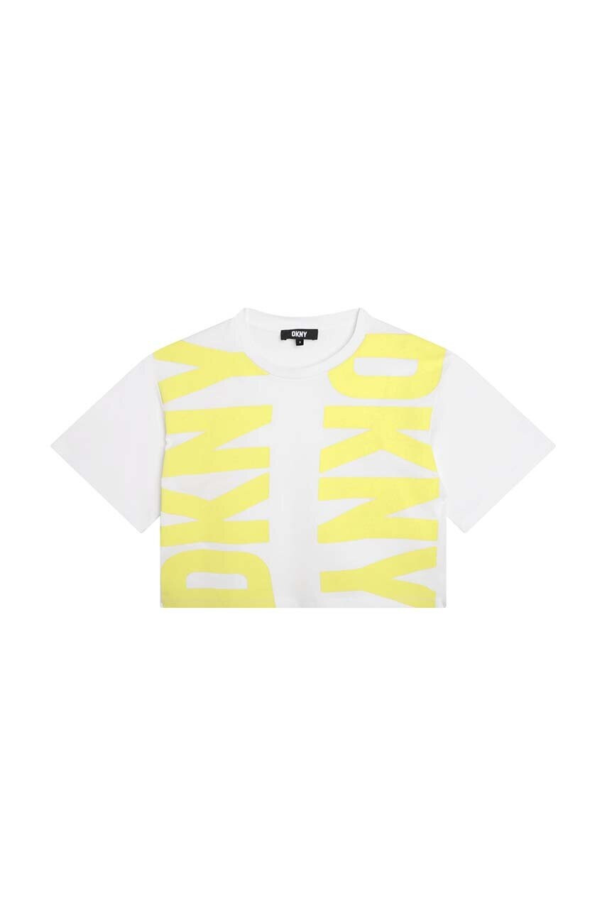 DKNY Детска памучна тениска в жълто - Pepit.bg