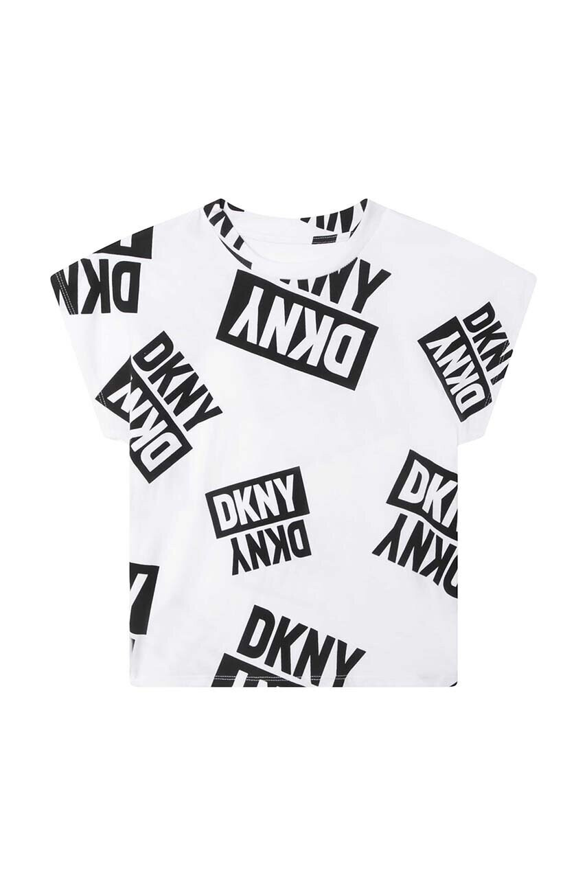 DKNY Детска памучна тениска в бяло - Pepit.bg