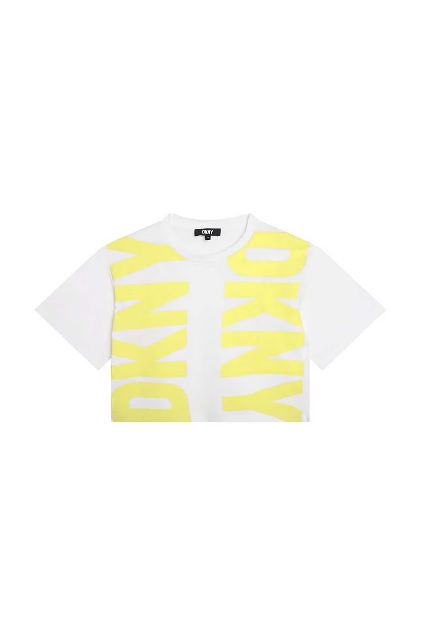 DKNY Детска памучна тениска в жълто - Pepit.bg