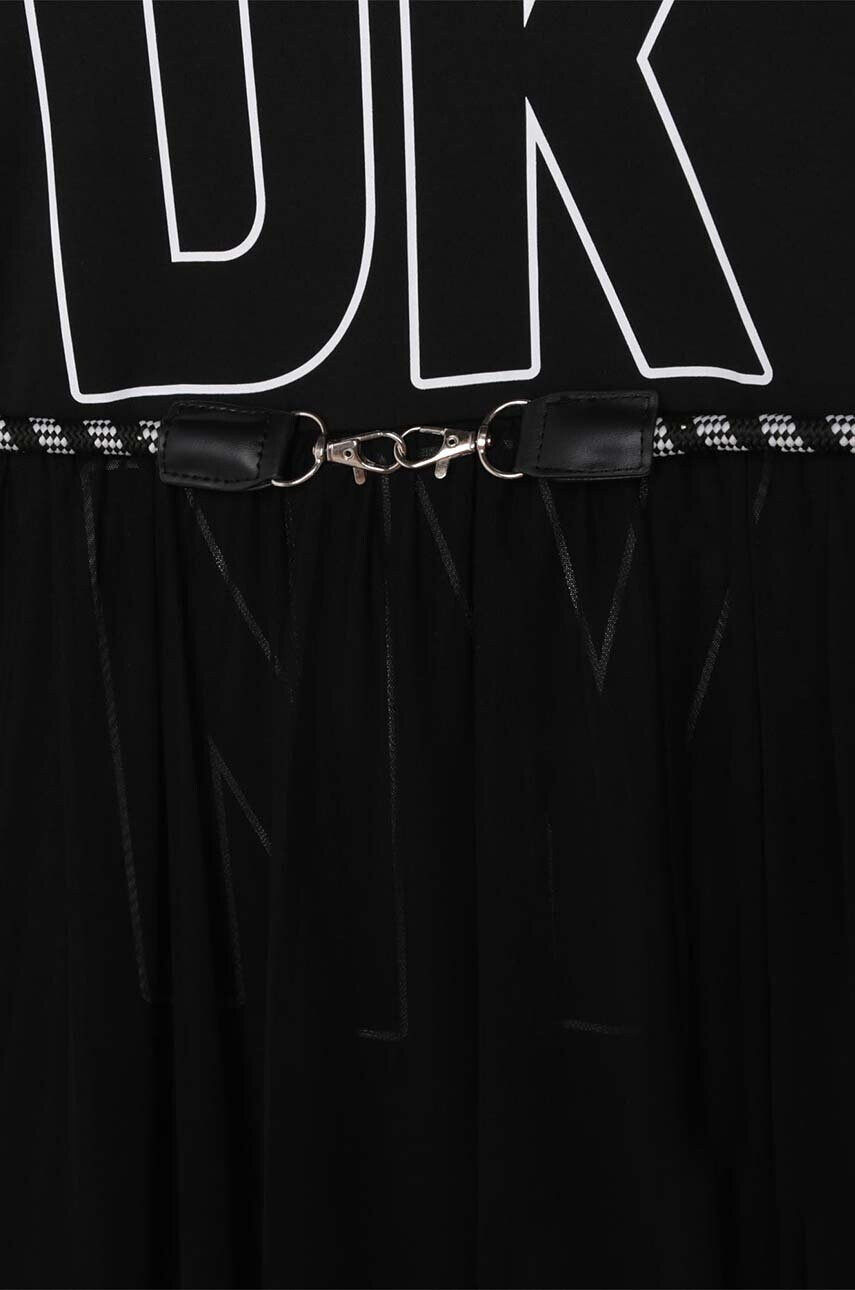 DKNY Детска рокля в черно среднодълъг модел разкроен модел - Pepit.bg