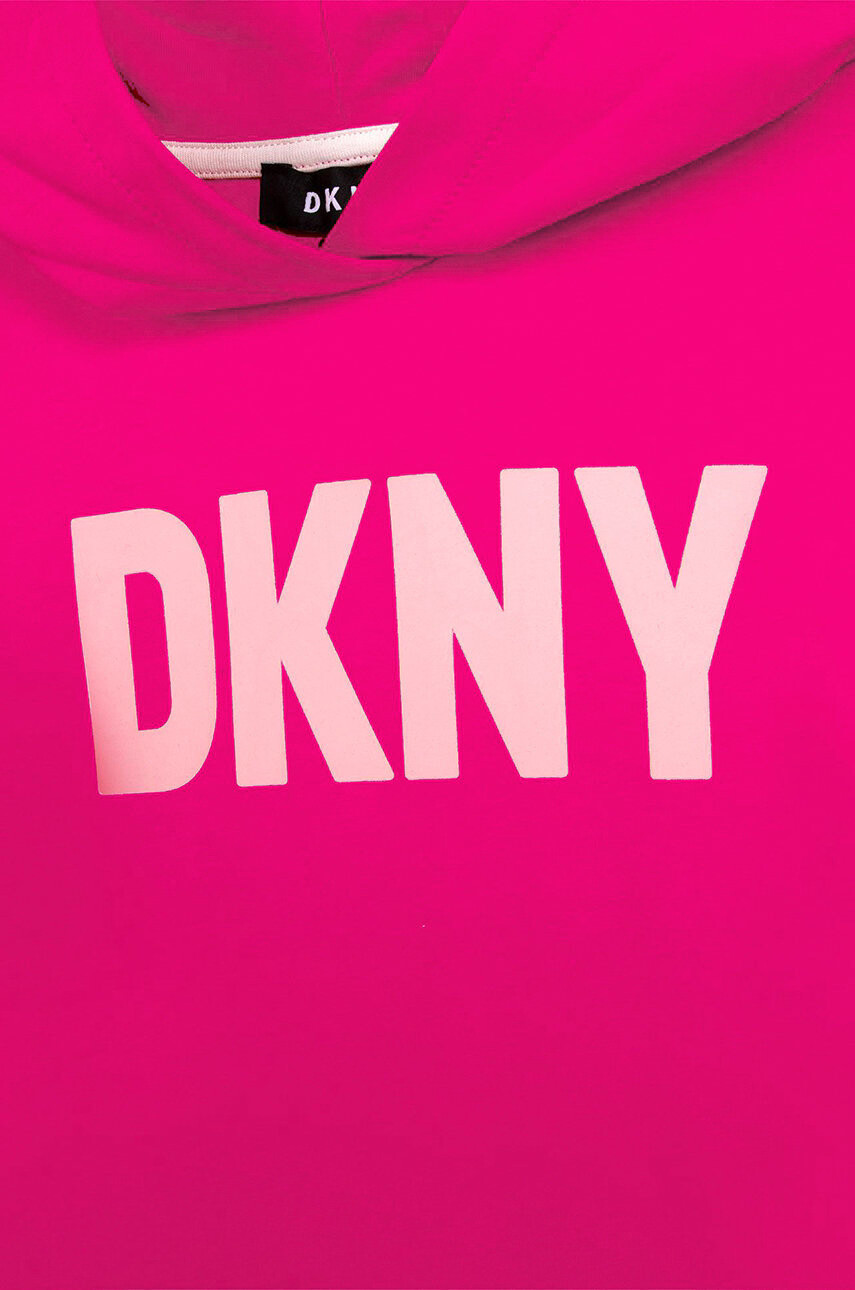 DKNY Детска рокля в розово къс модел разкроен модел - Pepit.bg