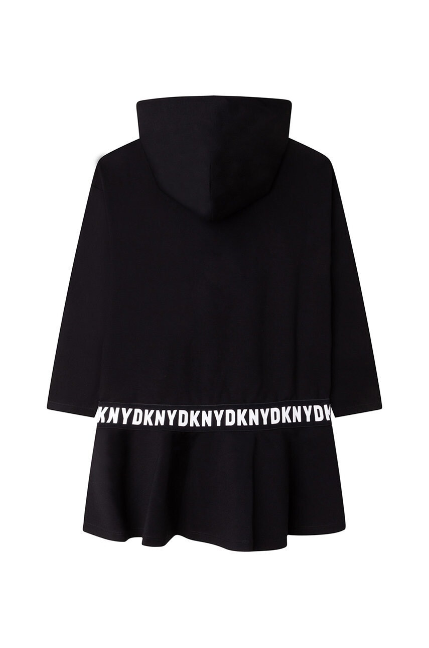 DKNY Детска рокля в черно къс модел разкроен модел - Pepit.bg