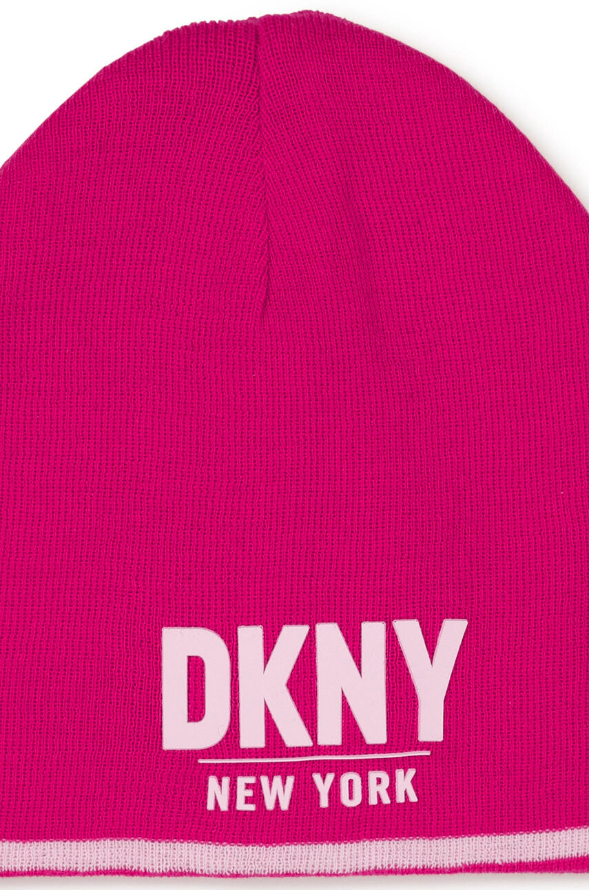 DKNY Детска шапка в розово с фина плетка - Pepit.bg