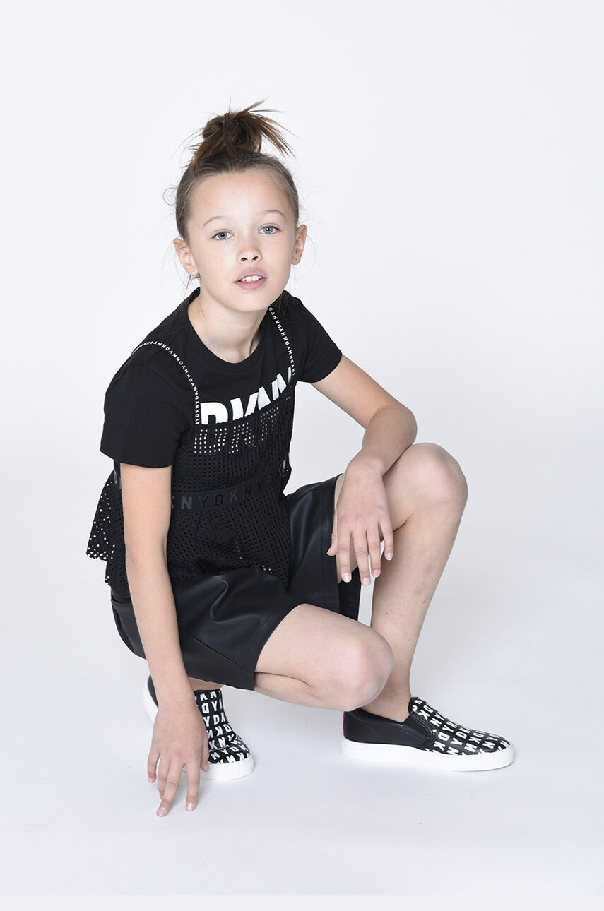 DKNY Детски ниски кецове в черно - Pepit.bg