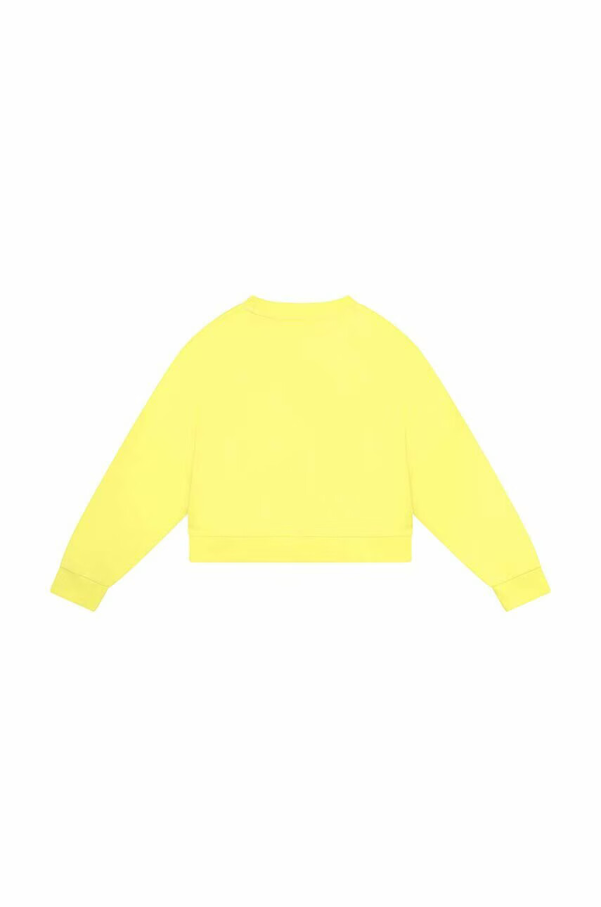 DKNY Детски памучен суичър в жълто с апликация - Pepit.bg