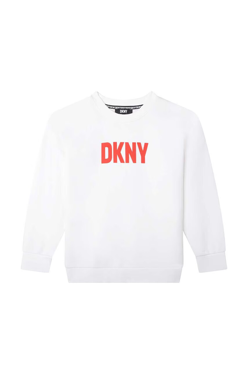 DKNY Детски суичър в бяло с принт - Pepit.bg