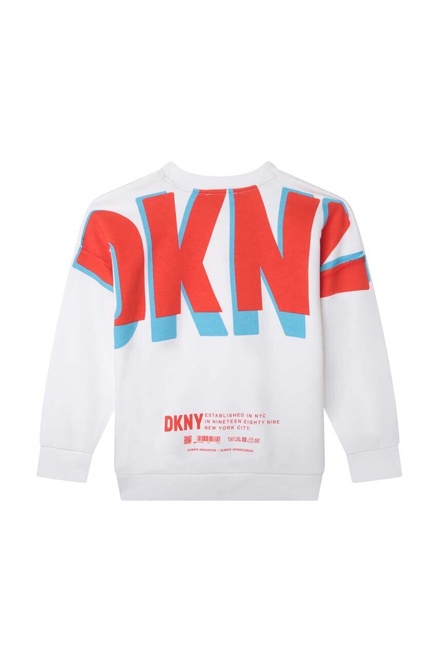 DKNY Детски суичър в бяло с принт - Pepit.bg
