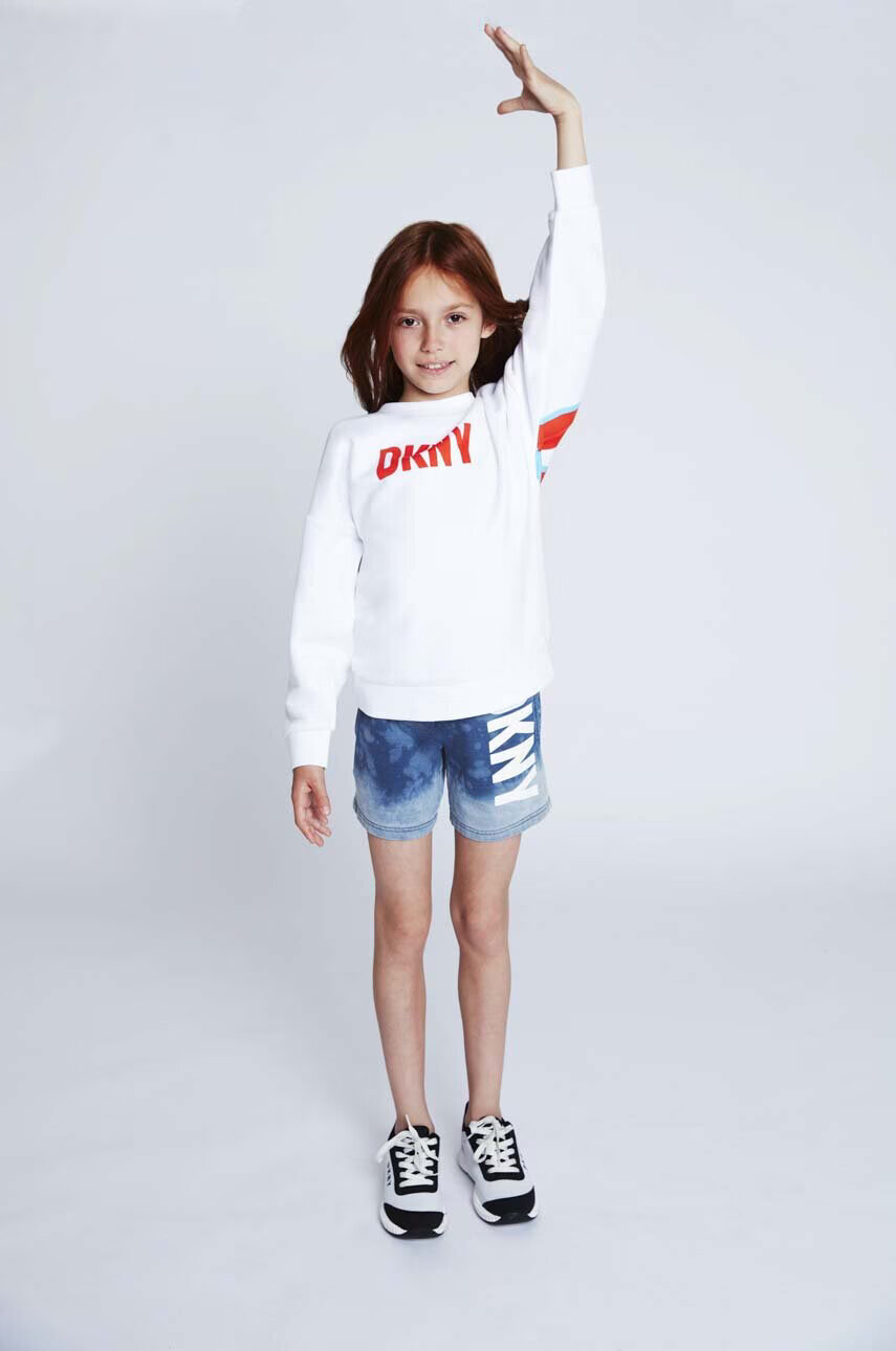 DKNY Детски суичър в бяло с принт - Pepit.bg