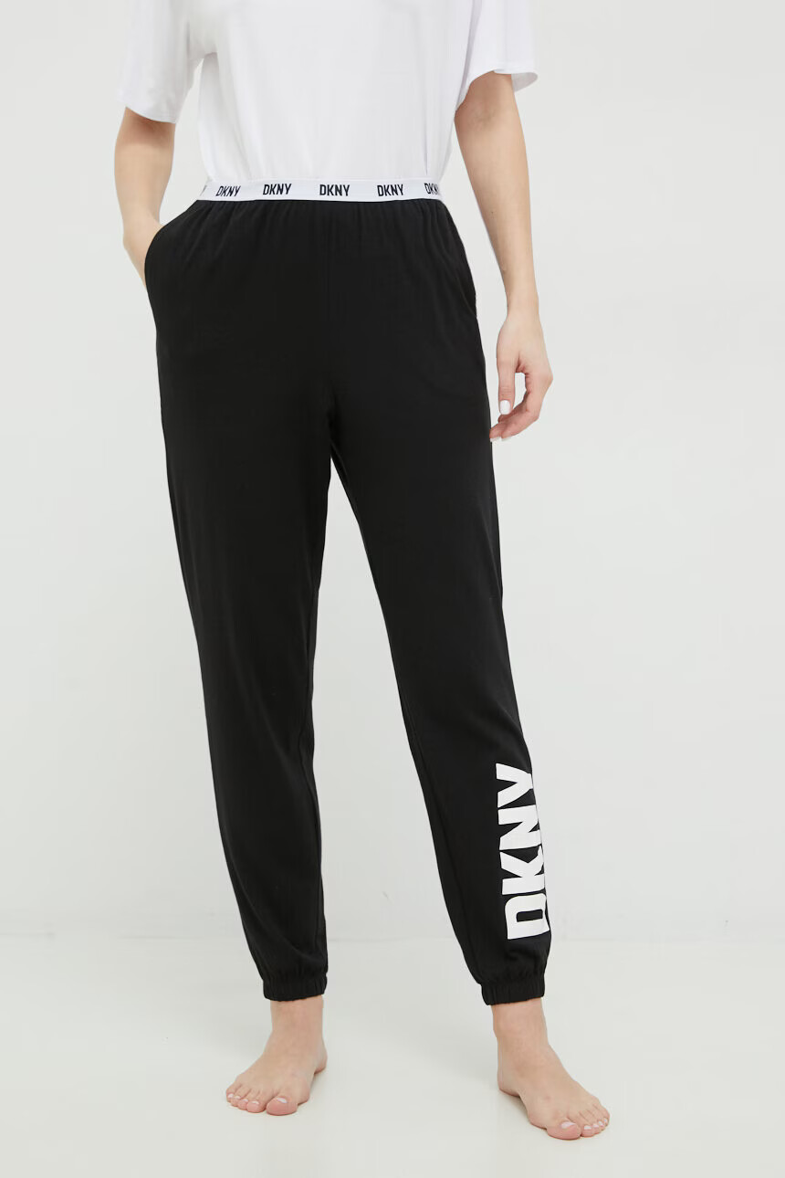 DKNY Долнище на пижама дамско в черно - Pepit.bg