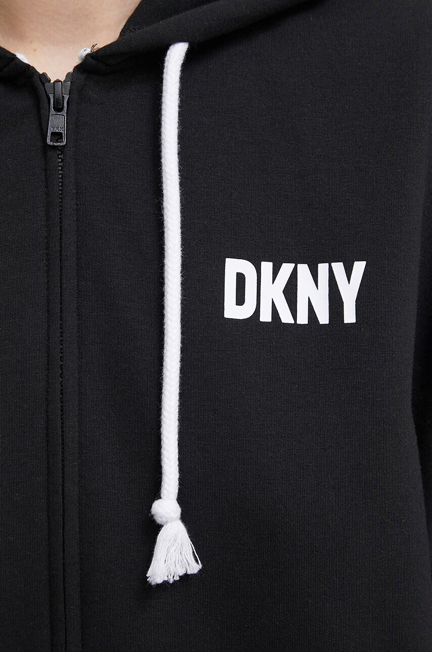 DKNY Домашен суичър в черно с качулка с принт - Pepit.bg