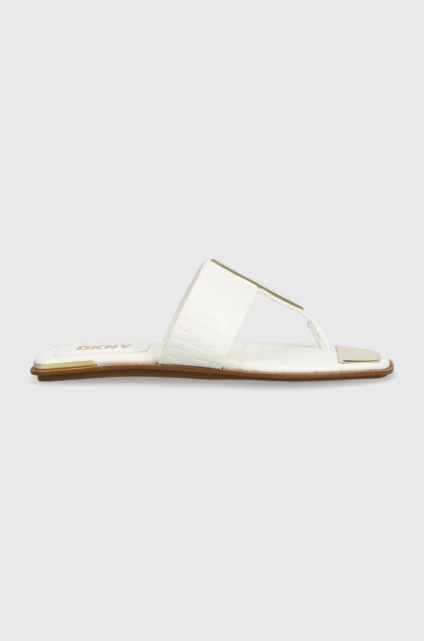 DKNY Джапанки DEJA в бяло с равна подметка K4287301 - Pepit.bg