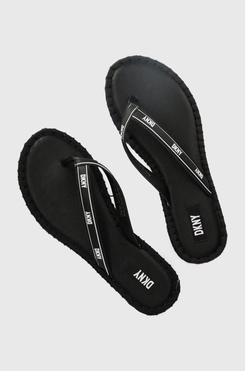DKNY Джапанки Tabatha в черно с равна подметка - Pepit.bg