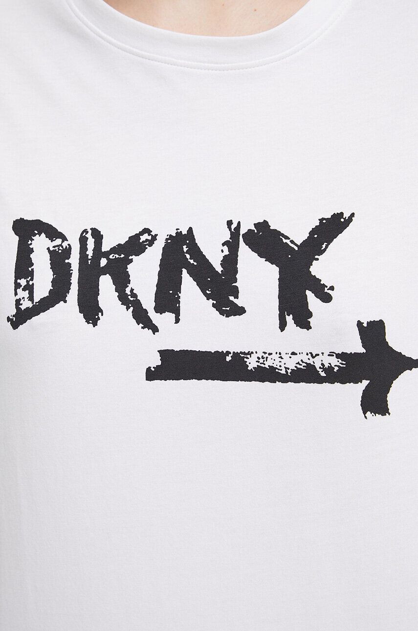 DKNY Горнище на пижама с къси ръкави в бяло - Pepit.bg