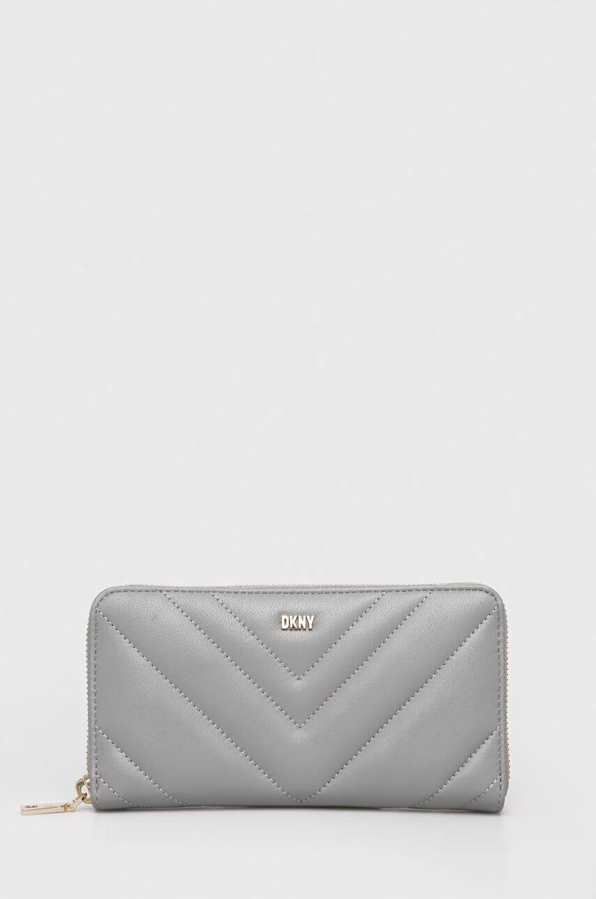 DKNY Кожен портфейл дамски в сиво - Pepit.bg