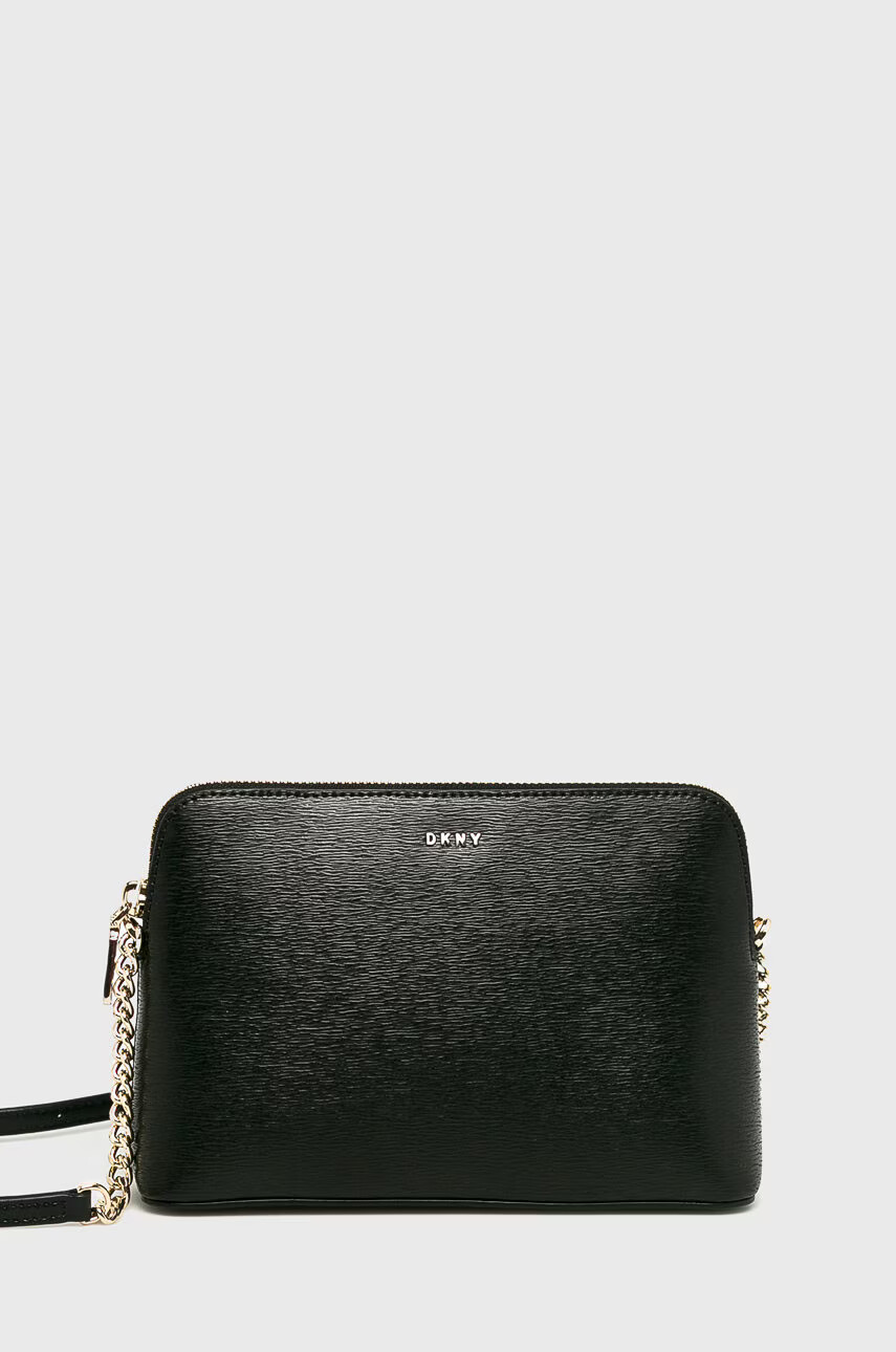 DKNY Кожена чанта в черно - Pepit.bg