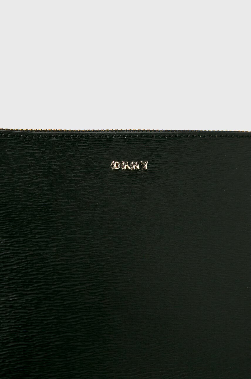 DKNY Кожена чанта в черно - Pepit.bg