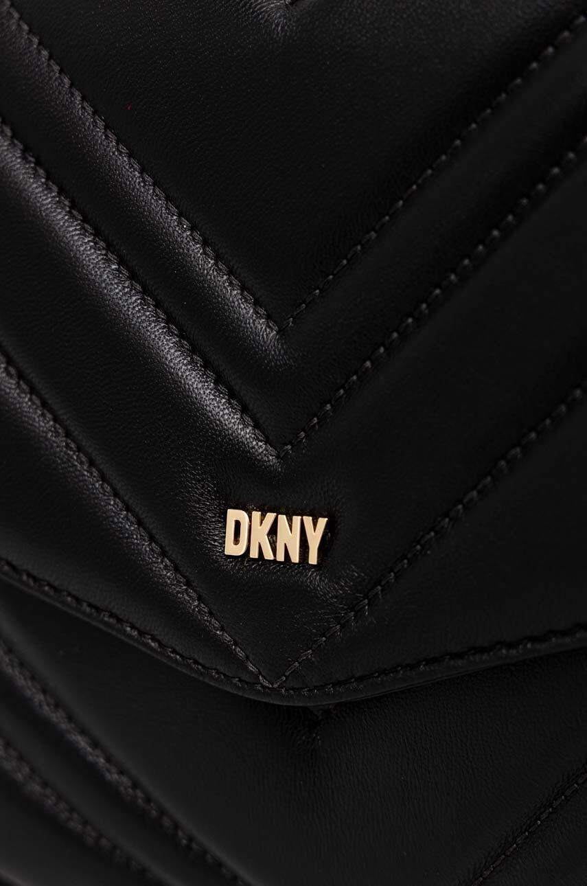 DKNY Кожена чанта в черно - Pepit.bg