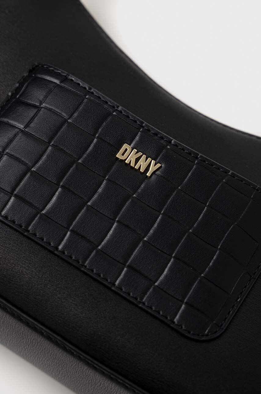 DKNY Кожена чанта в черно - Pepit.bg