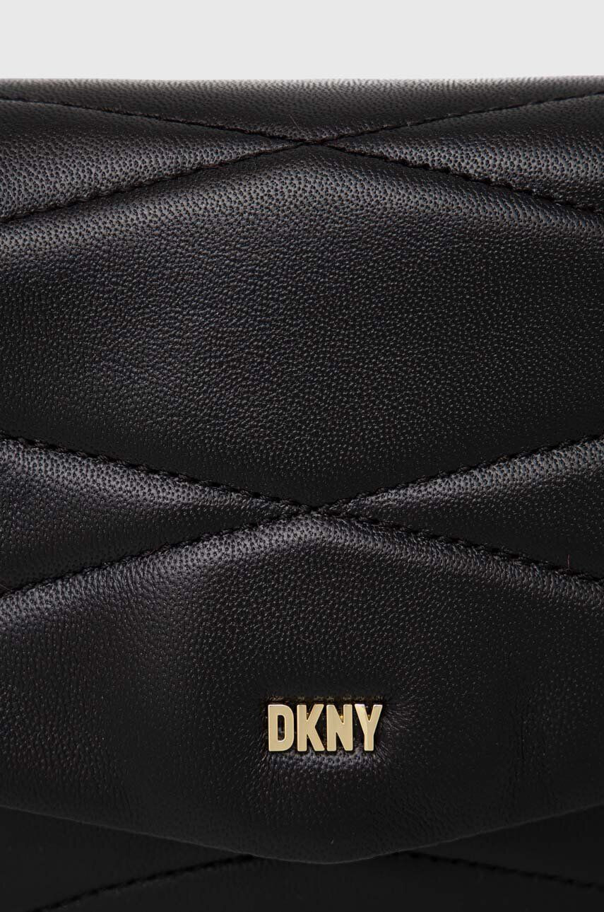 DKNY Кожена чанта в черно - Pepit.bg