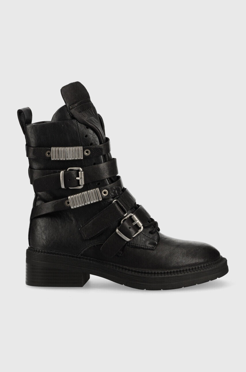 DKNY Кожени боти Ita в черно с платформа - Pepit.bg