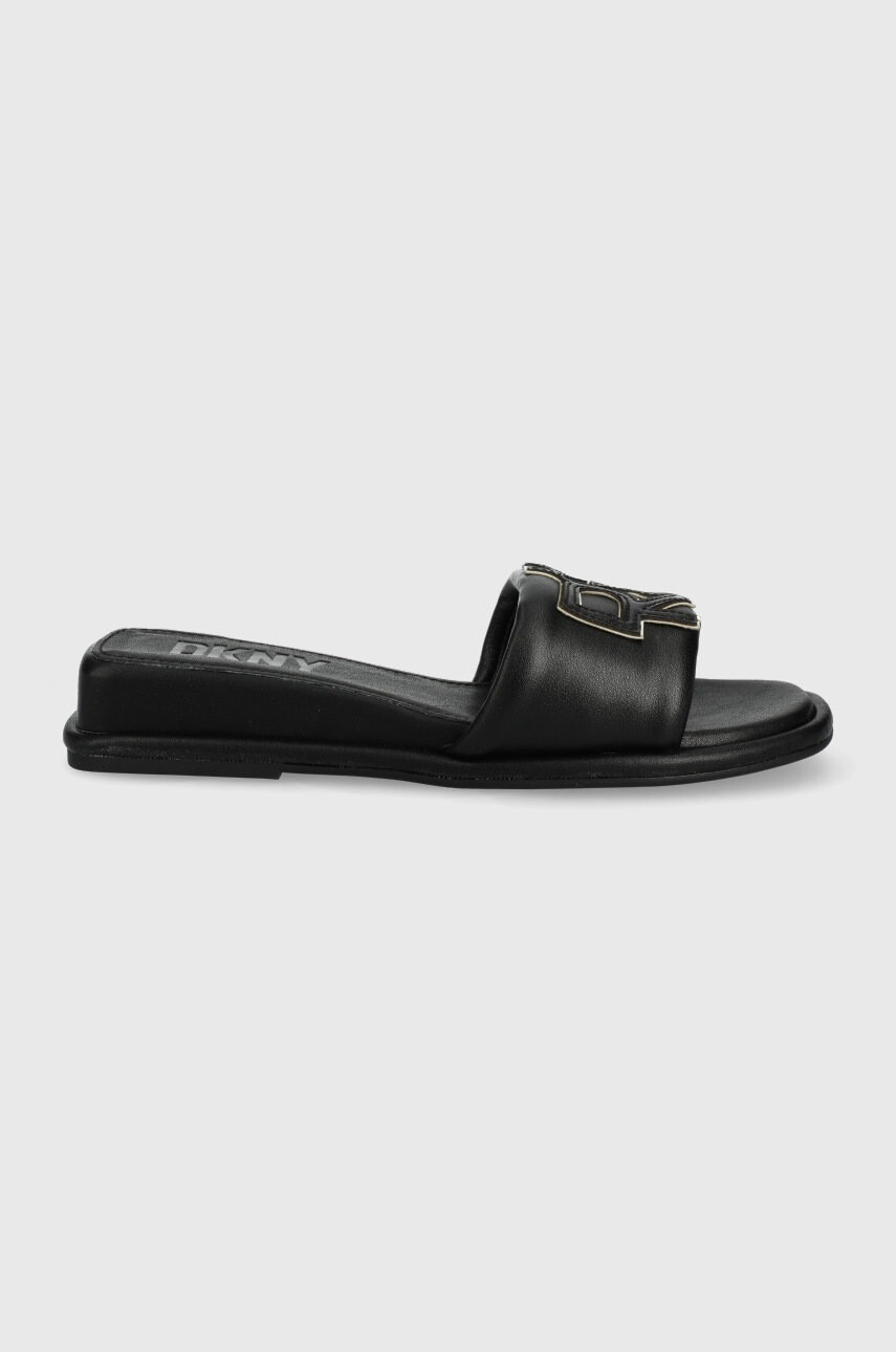 DKNY Кожени чехли Toures дамски в черно с платформа - Pepit.bg