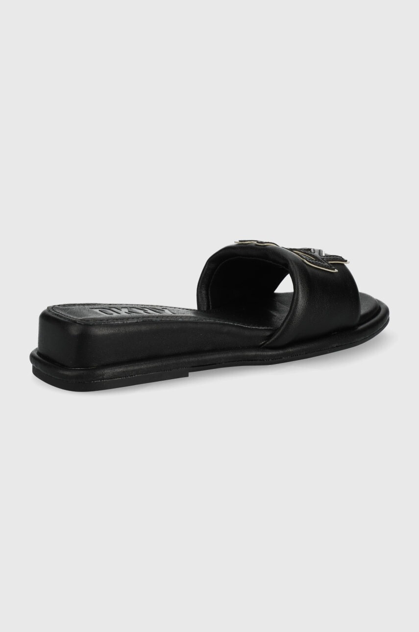 DKNY Кожени чехли Toures дамски в черно с платформа - Pepit.bg