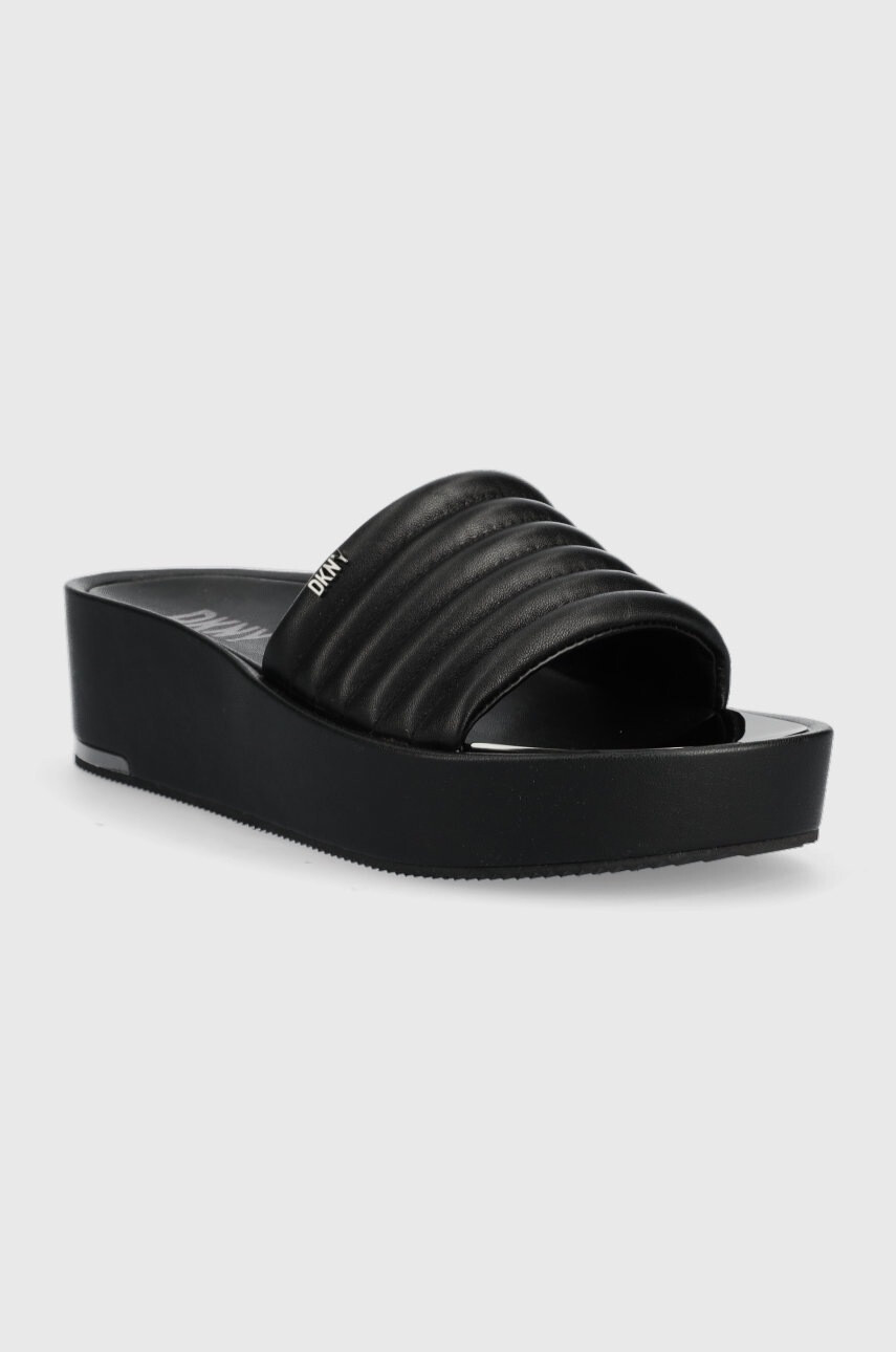 DKNY Кожени чехли JASNA в черно с платформа K4205489 - Pepit.bg