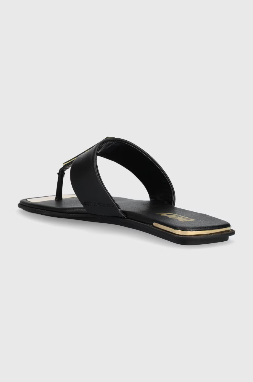 DKNY Кожени джапанки DEJA в черно с равна подметка K4259021 - Pepit.bg