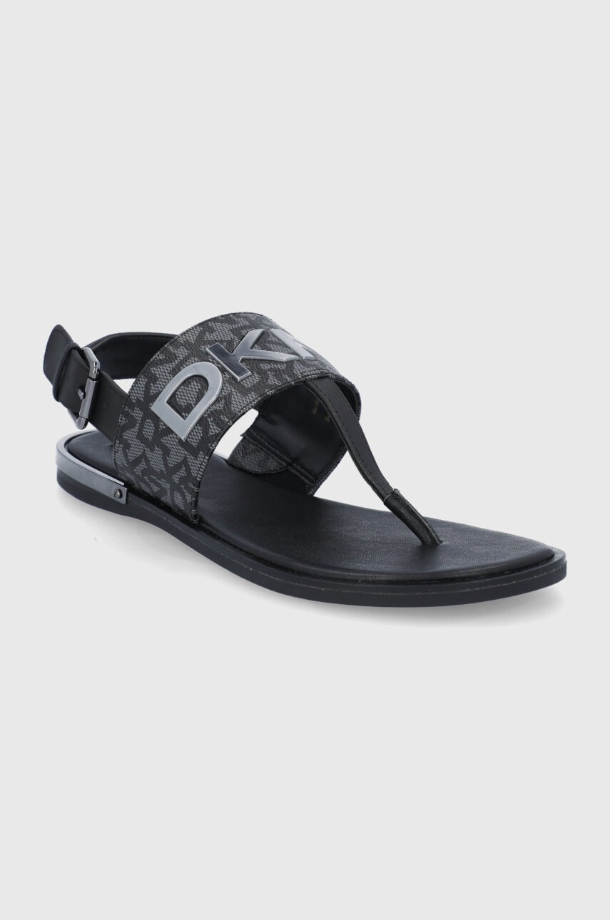 DKNY Кожени сандали дамски в черно - Pepit.bg