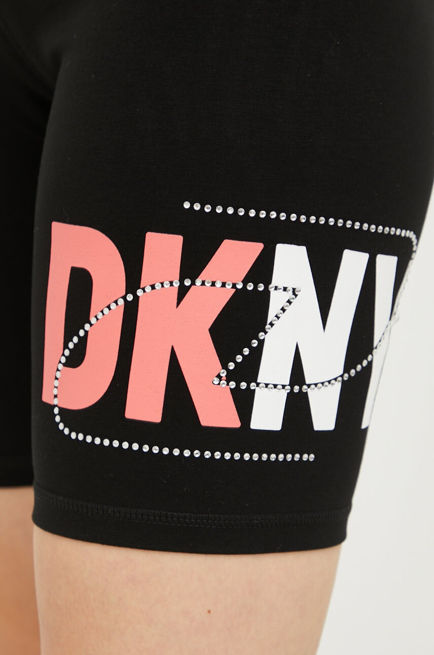 DKNY Къси панталони в черно с апликация с висока талия - Pepit.bg