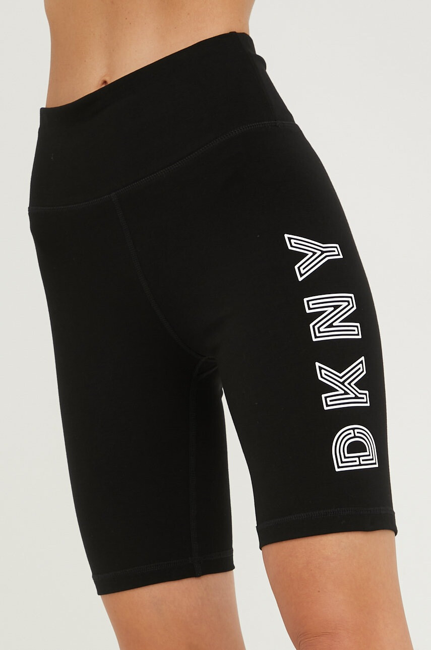 DKNY Къси панталони в черно с принт с висока талия - Pepit.bg