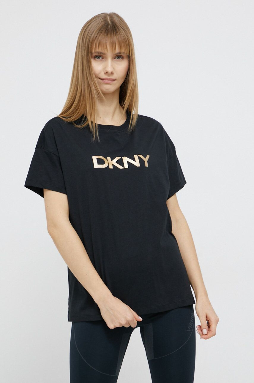 DKNY Памучна тениска в розово - Pepit.bg