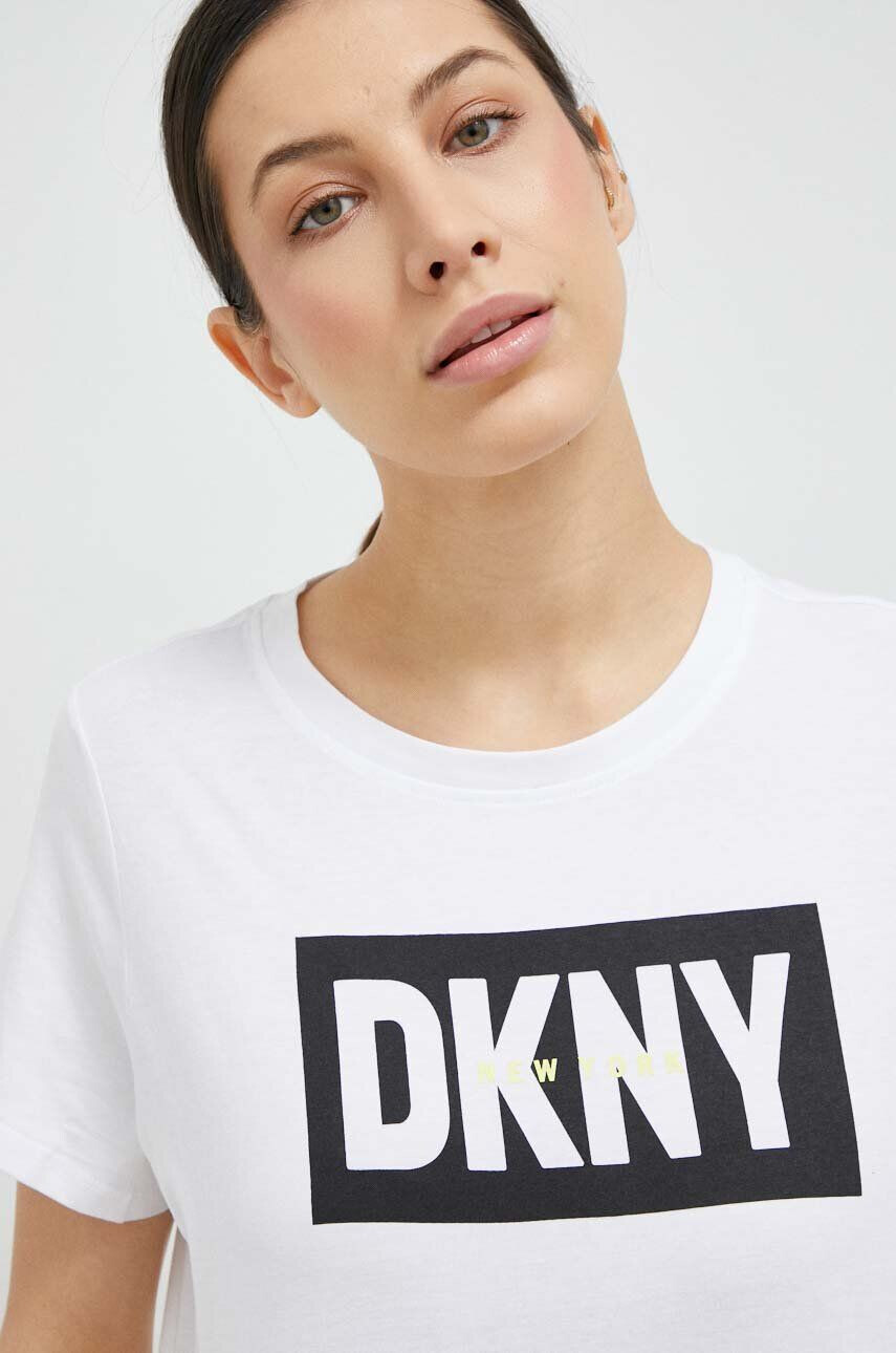 DKNY Памучна тениска в бяло - Pepit.bg