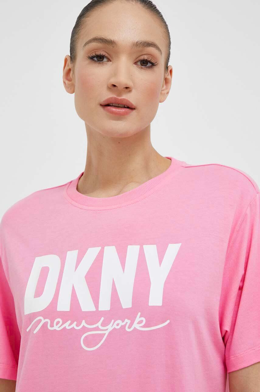 DKNY Памучна тениска в розово - Pepit.bg