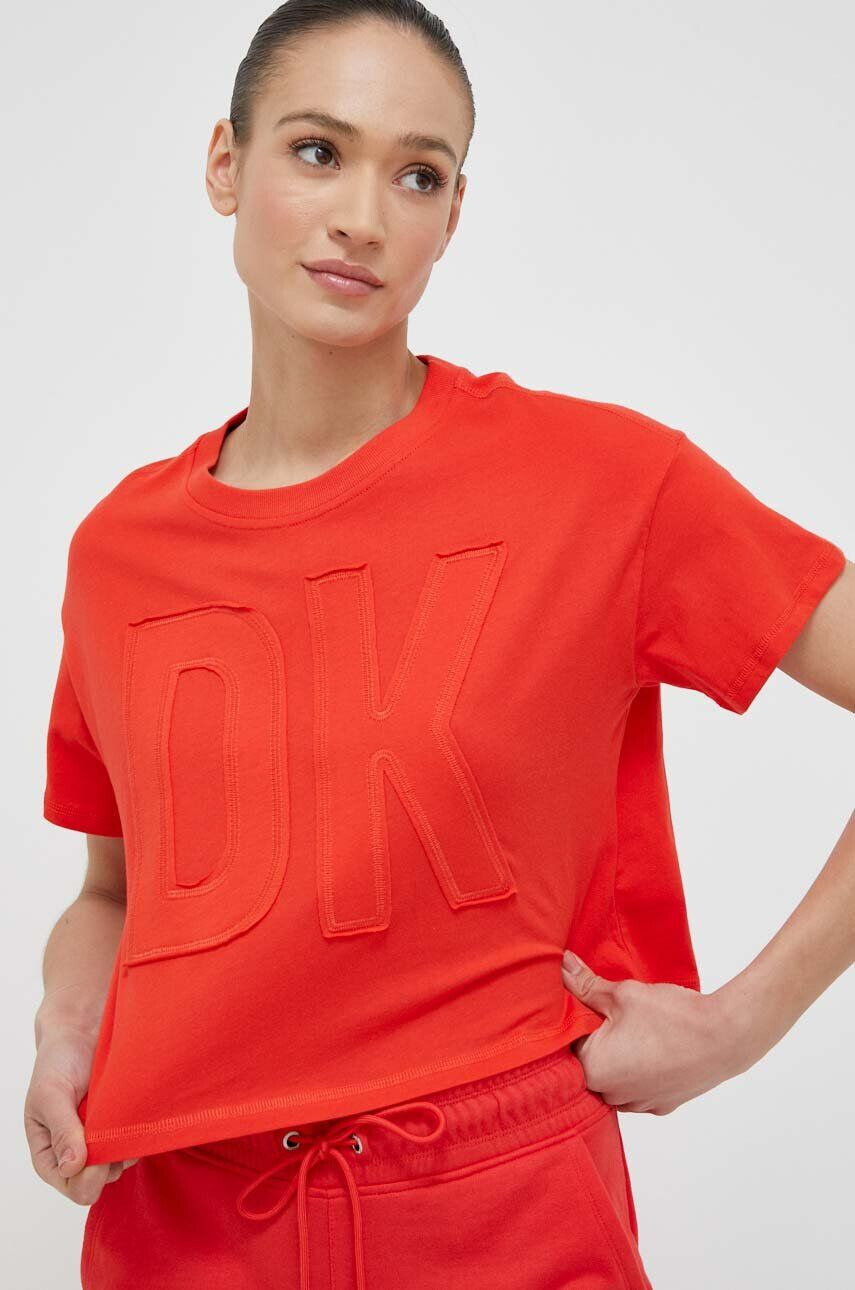 DKNY Памучна тениска в червено - Pepit.bg