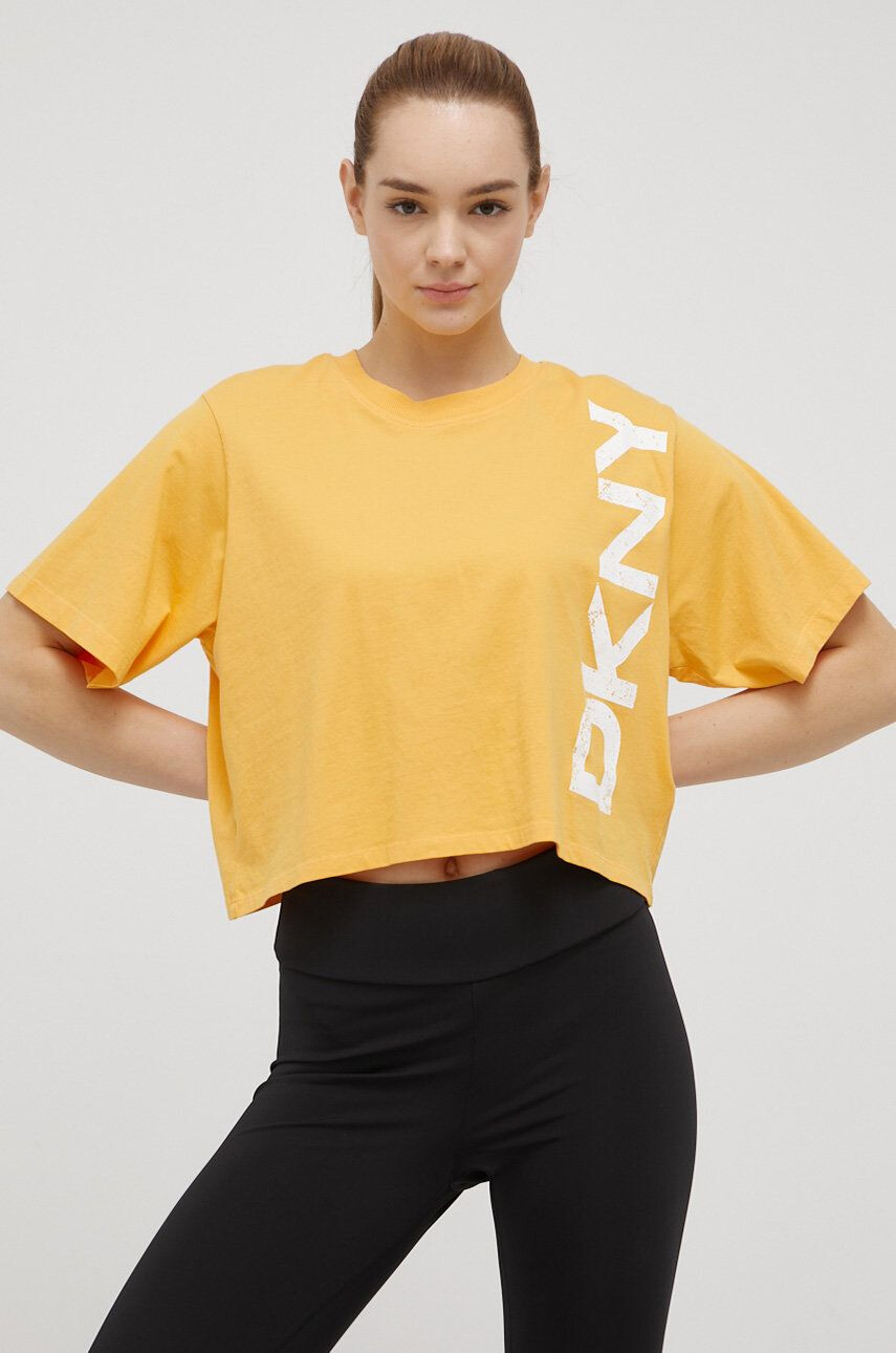 DKNY Памучна тениска в тюркоазено - Pepit.bg