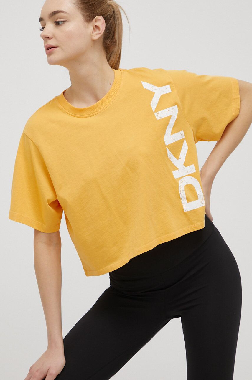 DKNY Памучна тениска в тюркоазено - Pepit.bg